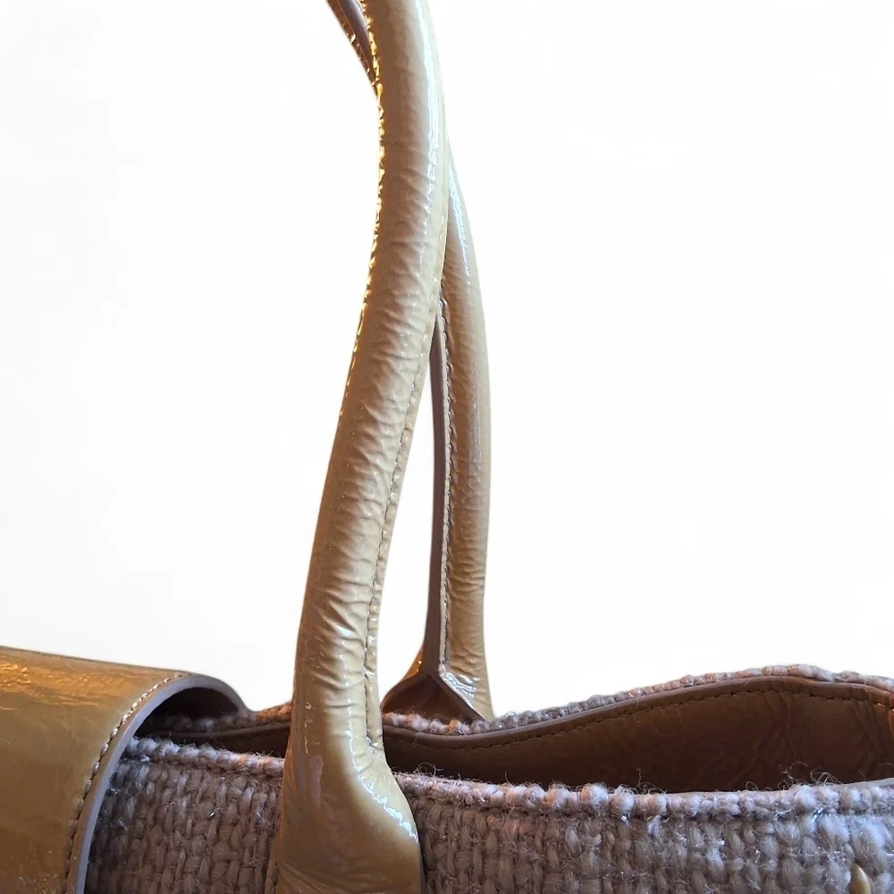 Kate Spade Doris Tweed Patent Leather Turnlock Tote